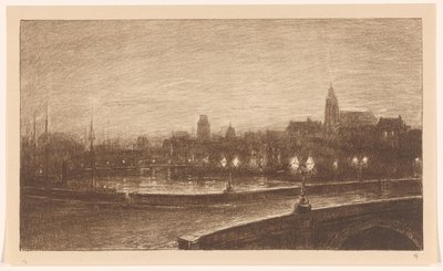 Bro i Rotterdam om natten af Carel Nicolaas Storm van 
