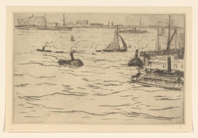 Udsigt over Maas i Rotterdam Maas i Rotterdam (original titel) af Carel Nicolaas Storm van 