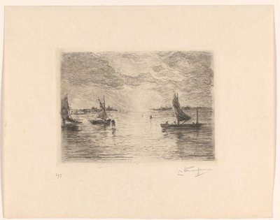 Lagune ved solnedgang af Carel Nicolaas Storm van 