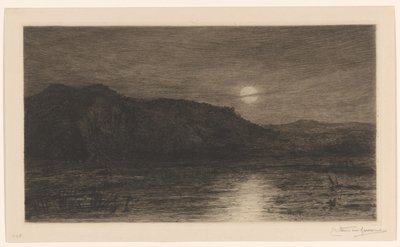 Landskab i måneskin ved Villa Caprera af Carel Nicolaas Storm van 