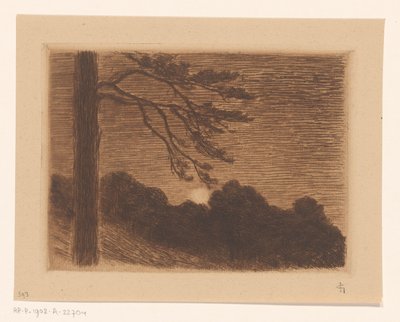 Landskab med stigende måne af Carel Nicolaas Storm van 