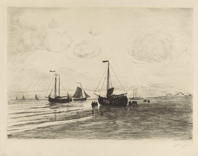 På stranden ved Katwijk af Carel Nicolaas Storm van 