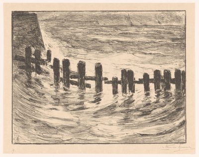Pælearbejde i Schelde ved Vlissingen af Carel Nicolaas Storm van 