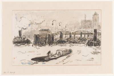 Udsigt i Hamborgs havn af Carel Nicolaas Storm van 