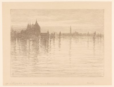 Udsigt over basilikaen Santa Maria della Salute fra vandet af Carel Nicolaas Storm van 