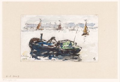 Udsigt over Maas nær Rotterdam af Carel Nicolaas Storm van 