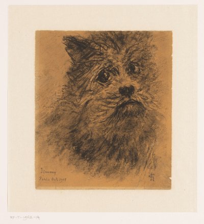Portrætstudie af hunden Jimmy af Carel Nicolaas Storm van 