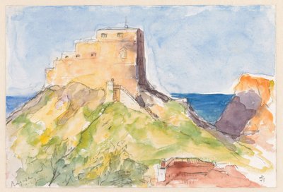 Ragusa, det gamle slot set fra vinduet på hotel Impérial 1902 (om morgenen) af Carel Nicolaas Storm van 