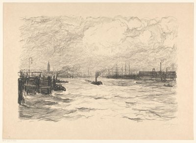 Slæbebåd i havnen i Hamborg af Carel Nicolaas Storm van 