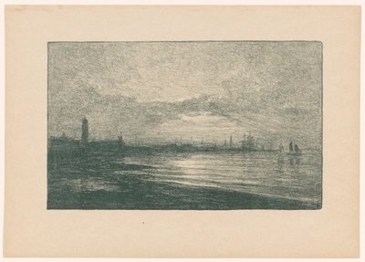 Havn om natten Dagens fald (titel på objekt) af Carel Nicolaas Storm van 