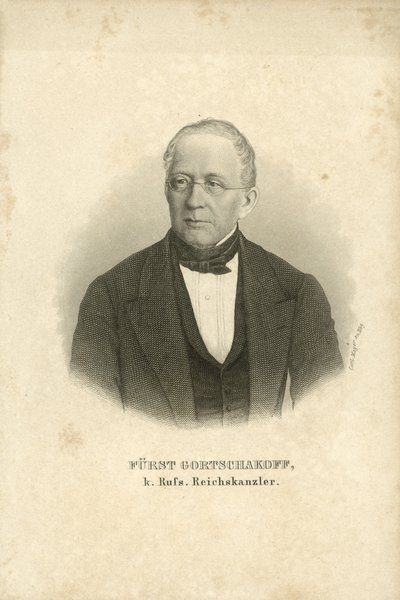 Prins Alexander Gorchakov, russisk statsmand (litho) af Carl (after) Mayer