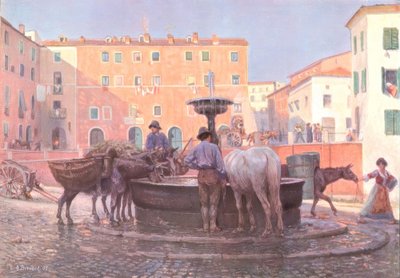 Ved springvandet i Genzano af Carl Alexander Brendel