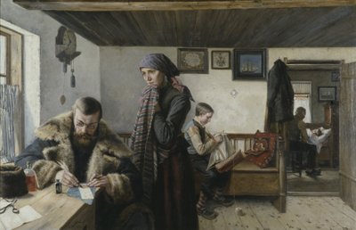 The Doctor Calls, ca. 1900 (olie på lærred) af Carl Aspelin