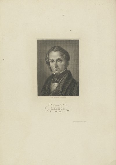 Portræt af kemikeren Justus von Liebig, ca. 1840. af Carl Barth