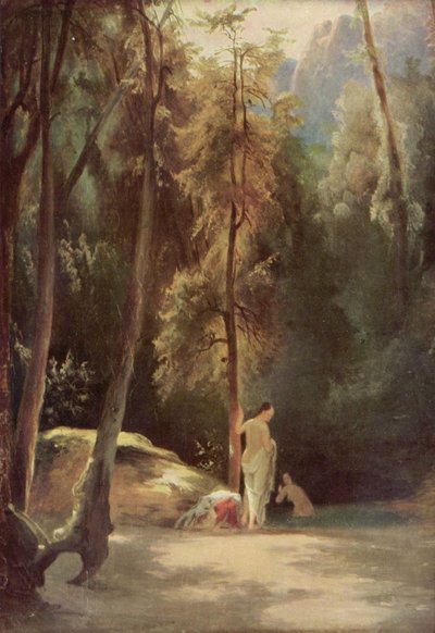 Badende i parken Terni (Kvinder bader i skoven) af Carl Blechen