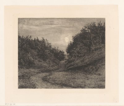 Skovsti ved måneskin af Carl Bloch