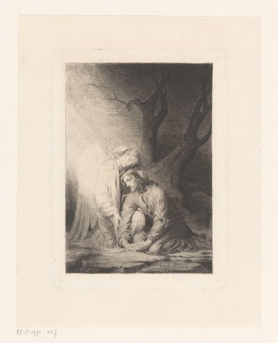 Kristus trøstet af en engel i Getsemane Have af Carl Bloch