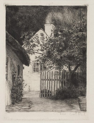 De to huse og frugttræet af Carl Bloch
