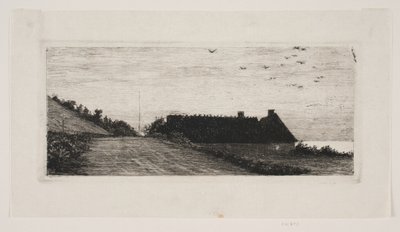 Huse ved stranden. Sommernat af Carl Bloch