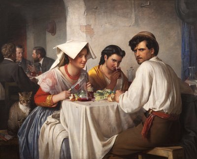 I en romersk Osteria af Carl Bloch