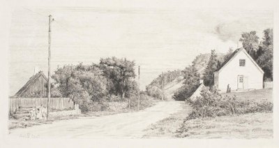 Landevejen mellem husene af Carl Bloch