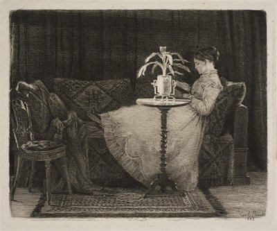 Læsende dame af Carl Bloch