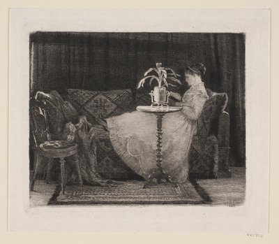Læsende dame af Carl Bloch