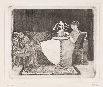 Læsende dame af Carl Bloch