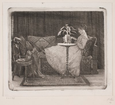 Læsende dame af Carl Bloch
