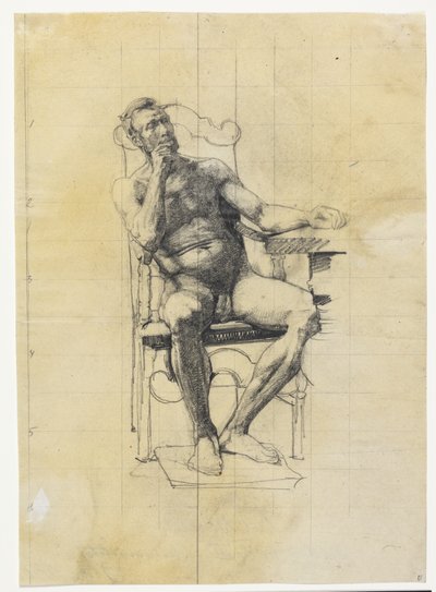 Mandlig modelfigur. Studie til Frederik III