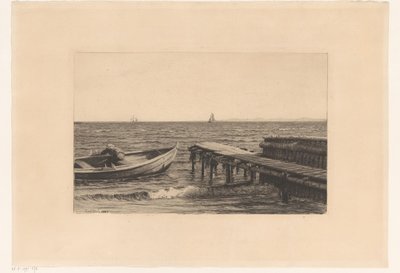 Robåd ved anløbsbro af Carl Bloch