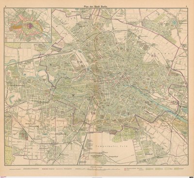 Plan for byen Berlin af Carl Diercke
