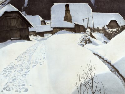 Bondegård om vinteren af Carl Ederer