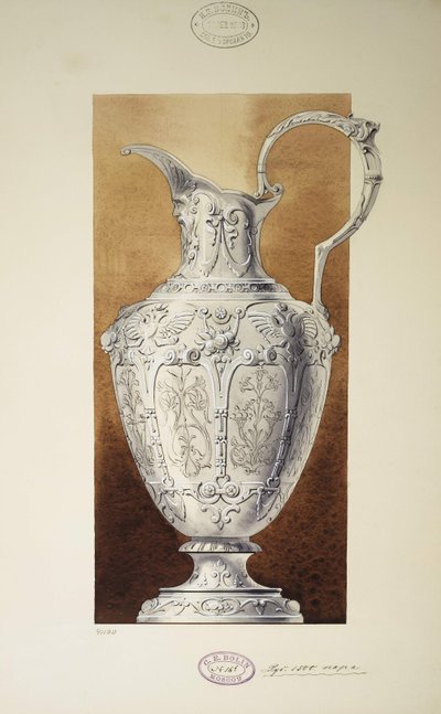 Design af en Ewer. Serie Storprinsesse Maria Pavlovnas medgift, 1907-1908 af Carl Edvard Bolin company