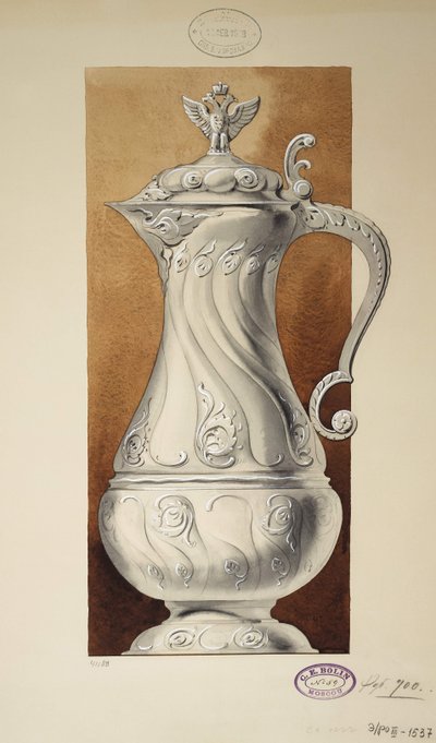 Design af en vinkande. Serie Storprinsesse Maria Pavlovnas medgift, 1907-1908 af Carl Edvard Bolin company