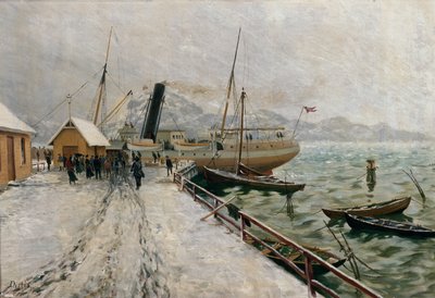 D/S Excellence ved molen i Fredriksvern af Carl Edvard Diriks