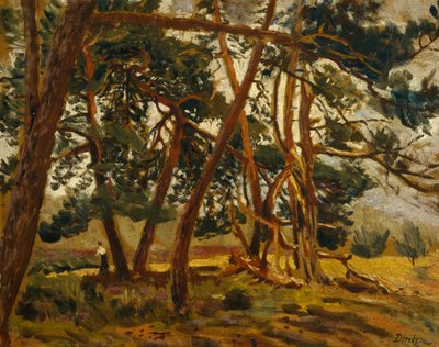 Kvinde i skovlandskab (maleri) af Carl Edvard Diriks