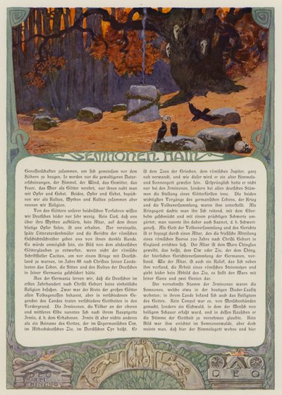 Grove of Fetters of the Semnones (farve litho) af Carl Emil Doepler