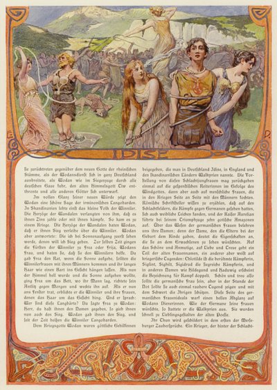 Idis, germansk gudinde (farve litho) af Carl Emil Doepler