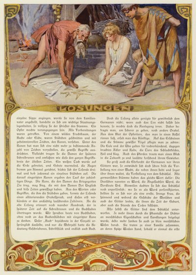 Læsning af runerne (farve litho) af Carl Emil Doepler