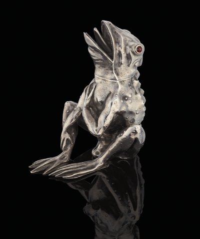 En faberge ædelsten i sølv i form af en frø, 1890 af Carl Fabergé