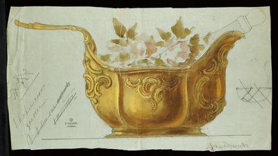 Stor metal kovsh i Louis XV stil, House of Carl Faberge af Carl Fabergé
