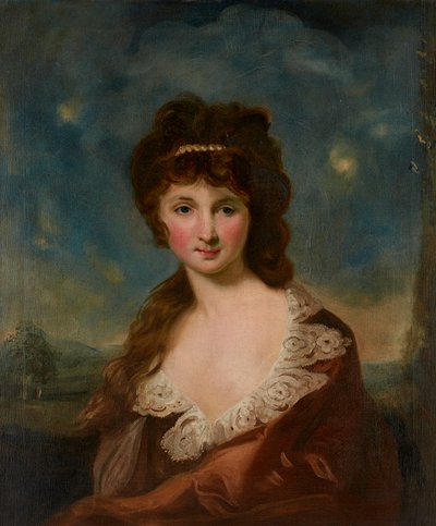 Portræt af en dame, der siges at være Harriet Rochfort (1758-1854) Ifølge etiket på bagsiden (olie på lærred) af Carl Frederick von Breda