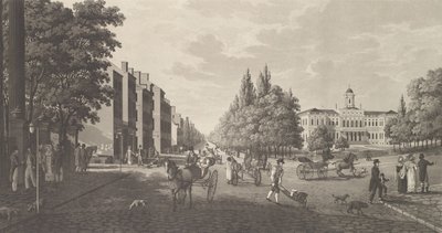 Broadway og rådhus i New York Broadway og rådhus i New York, 1824. af Carl Fredrik Akrell
