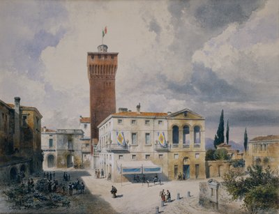 Markedsplads i Piacenza af Carl Georg Anton Graeb