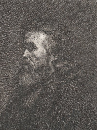 Portræt af en gammel mand med skæg, ca. 1767-1807. af Carl Gottlieb Rasp