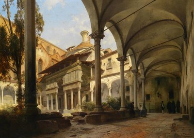 Hof mit Capella Pazzi af Carl Graeb
