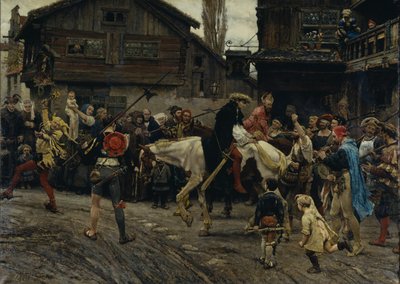 Peder Sunnanvaders og mester Knuts utaknemmelige indtog i Stockholm i 1526, 1879 af Carl Gustaf Hellqvist