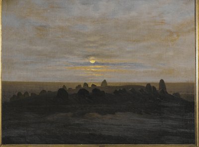 Stenalderdige på øen Rügen, Tyskland (olie på lærred) af Carl Gustav Carus