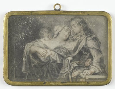 En ung kvinde, der distraherer en kriger, mens et af hendes børn berøver ham af Carl Gustav Klingstedt (attributed to)
